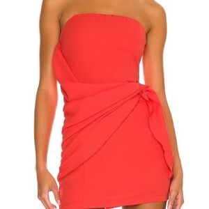 Revolve Andria Strapless Mini Dress in Red